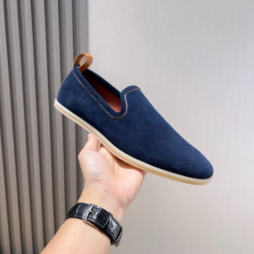 Men's shoes 400💰[loro piana] 2025 new moccasins, popular casual sneakers for street men. The shoes are made of first-layer suede leather uppers with rubber soles, a classic. The complex craftsmanship and meticulous structure make the shoes light and soft, allowing you to walk comfortably and freely. Perfect for summer wear. Yardage: 38-45.
